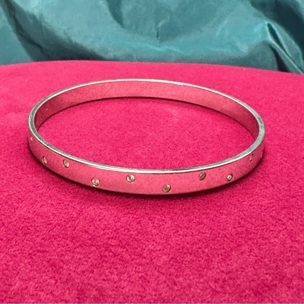 Swarovski Elegant Silver Bangle with Gem Accents size 8, Non-adjustable 5534 G
